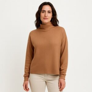 Reformation Women’s Beige Mock neck Sweater Size XS Quiet Luxury Closet Staple